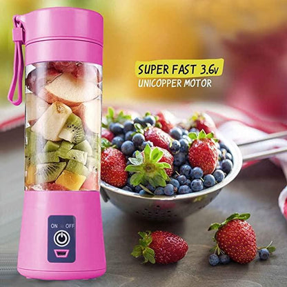 Portable Electric USB Juice Maker Bottle | Blender Grinder Mixer | Rechargeable Bottle with 6 Blades