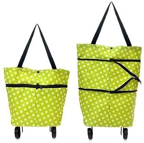 Foldable Shopping Trolley Bag with Wheels Folding Travel Luggage Bag/Vegetable, Grocery, Shopping Trolley Carry Bag (Multi color)