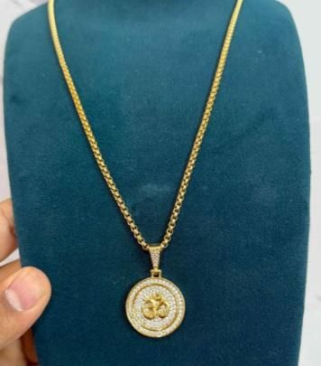 Om Symbol Pendant With Chain